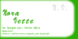 nora vette business card